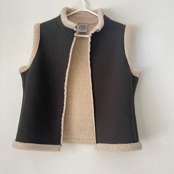 Rare Vintage 90s, R&R Faux Suede Sherpa Vest- Size M - Picture 6 of 15
